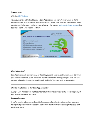 Buy Verified Cash App