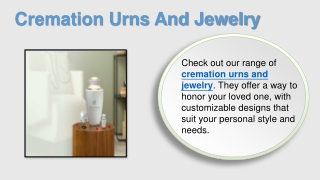 Cremation Urns And Jewelry