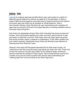 jojoy ios
