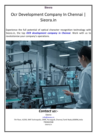 Ocr Development Company In Chennai | Sieora.in