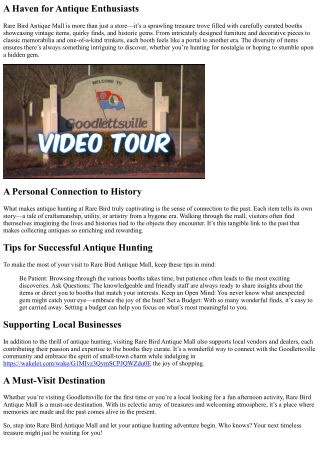 Shopping, History, and Outdoor Experiences in Goodlettsville, TN