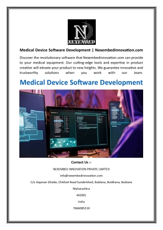 Medical Device Software Development  Nexembedinnovation.com