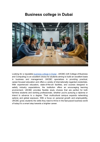 Business college in Dubai