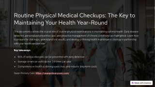 Routine Physical Medical Checkups: The Key to Maintaining Your Health Year-Round