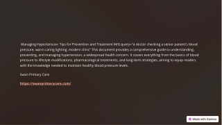 Managing Hypertension: Tips for Prevention and Treatment