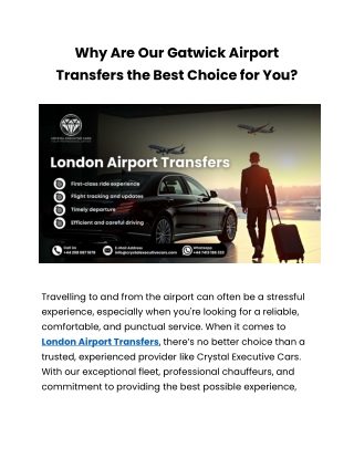 Your Trusted Choice for London Airport Transfers