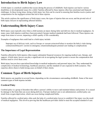 Birth Injury Law Firm: Dedicated to Serving Families in Need