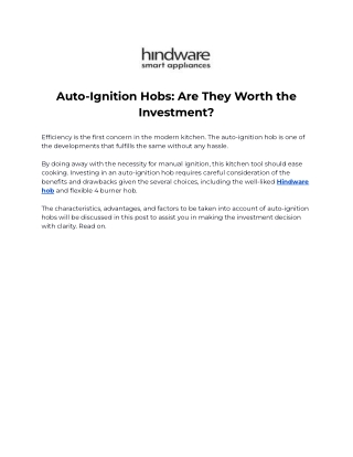 Kitchen Hob Hindware’s Efficient Cooking Solutions