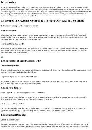 Difficulties in Accessing Methadone Treatment: Obstacles and Solutions