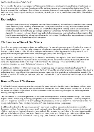 Gas Range Innovations: What's Following?