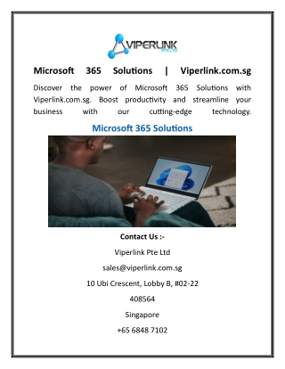 Microsoft 365 Solutions  Viperlink.com.sg