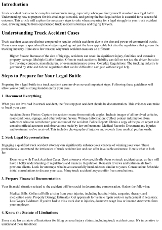How to Prepare for a Legal Battle in Your Truck Accident Case: Advice from Lawye