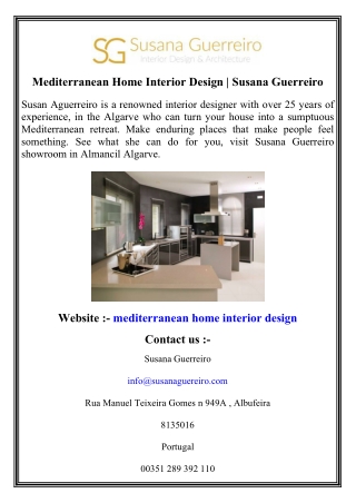 Mediterranean Home Interior Design   Susana Guerreiro