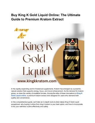 Buy King K Gold Liquid Online_ The Ultimate Guide to Premium Kratom Extract