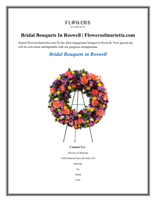 Bridal Bouquets In Roswell  Flowersofmarietta.com