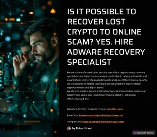 CRYPTO RECOVERY: GUIDE TO RECLAIMING LOST OR STOLEN DIGITAL ASSETS  HIRE ADWARE