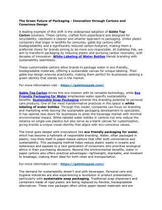 The Green Future of Packaging - Innovation through Cartons and Conscious Design