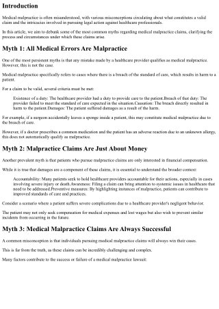 Debunking Common Myths About Medical Malpractice Claims