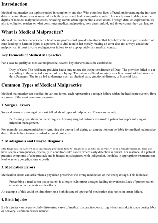 Behind Closed Doors: Secrets of Medical Malpractice Cases Revealed