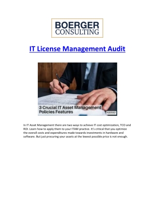 IT License Management Audit