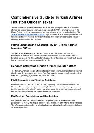 turkish airlines houston office in texas