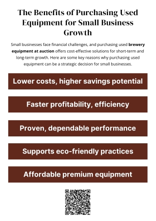 The Benefits of Purchasing Used Equipment for Small Business Growth