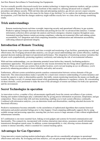 Exactly How Remote Monitoring Is Changing Gas Systems