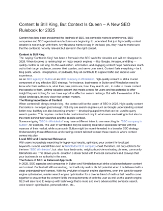 Content Is Still King, But Context Is Queen – A New SEO Rulebook for 2025