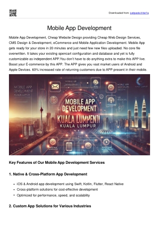 Mobile App Development Kuala Lumpur