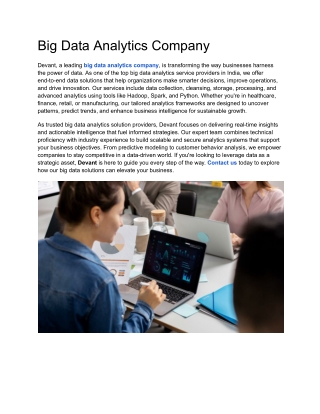 Big Data Analytics Company