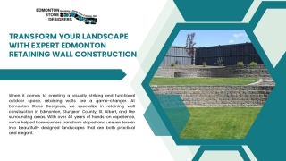 Expert Retaining Wall Construction in Edmonton – Edmonton Stone Designers