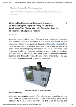 When to Use Dynamic or Kinematic Viscosity_ Understanding the Right Viscosity for the Right Application This Simple