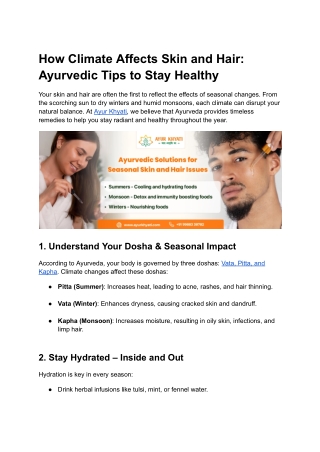 How Climate Affects Skin and Hair_ Ayurvedic Tips to Stay Healthy