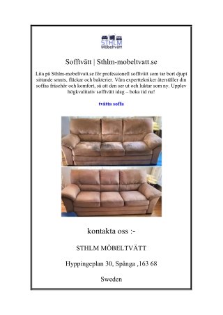 Sofftvätt | Sthlm-mobeltvatt.se