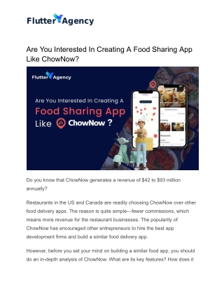 Build ChowNow Food Delivery App_ Simple Steps & Useful Tips _ Flutter Agency
