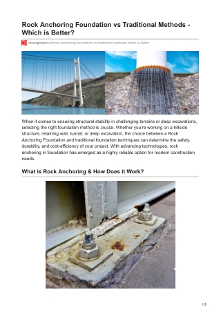 meengineers.in-Rock Anchoring Foundation vs Traditional Methods - Which is Better