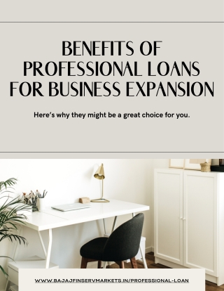 Benefits of Professional Loans for Business Expansion
