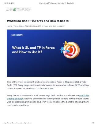 What Is SL and TP in Forex and How to Use It PDF