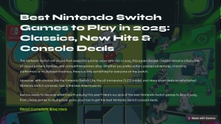 Best Nintendo Switch Games to Play in 2025: Classics, New Hits & Console Deals