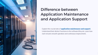 Difference between Application Maintenance and Application Support