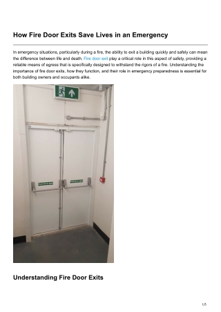 How Fire Door Exits Save Lives in an Emergency
