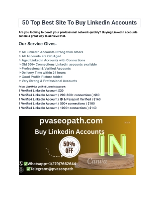 50 Top Best Site To Buy Linkedin Accounts