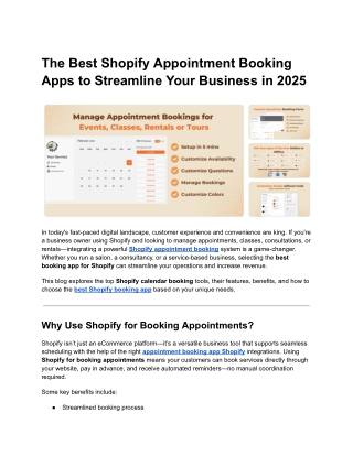 The Best Shopify Appointment Booking Apps to Streamline Your Business in 2025