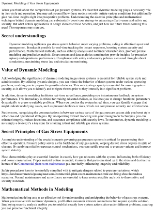 Dynamic Modeling of Gas Pressure Equipments