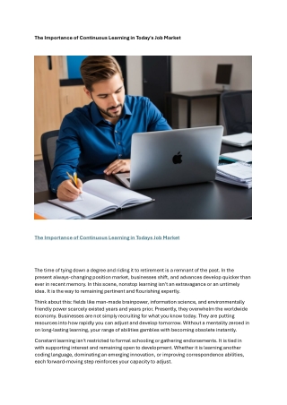 The Importance of Continuous Learning in Today