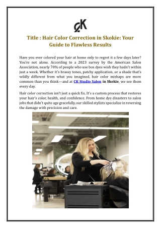 Hair Color Correction in Skokie: Your Guide to Flawless Results