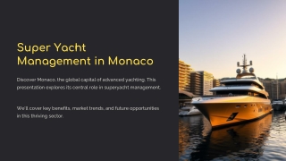 Super Yacht Management in Monaco