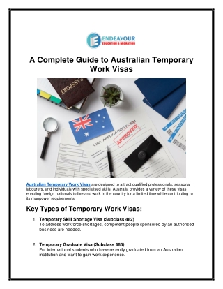 A Complete Guide to Australian Temporary Work Visas