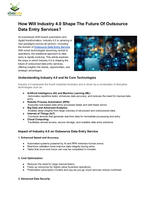 How Will Industry 4.0 Shape The Future Of Outsource Data Entry Services_