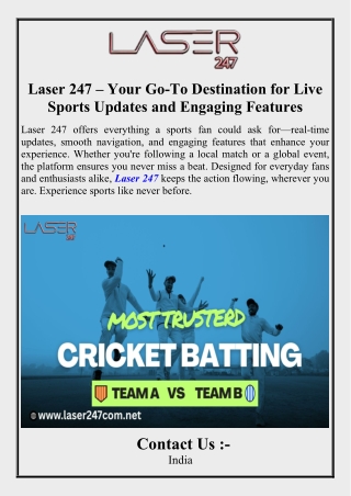 Laser 247 – Your Go-To Destination for Live Sports Updates and Engaging Features